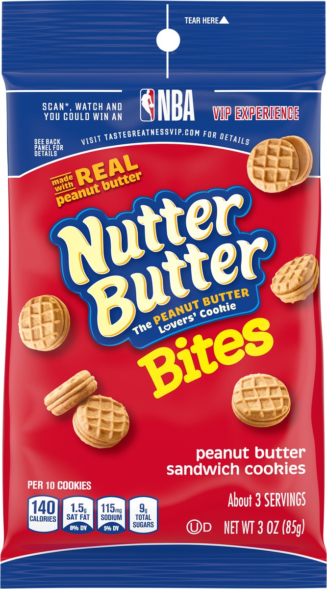 slide 2 of 9, Nutter Butter Bites Peanut Butter Sandwich Cookies, Big Bag, 3 oz, 3 oz