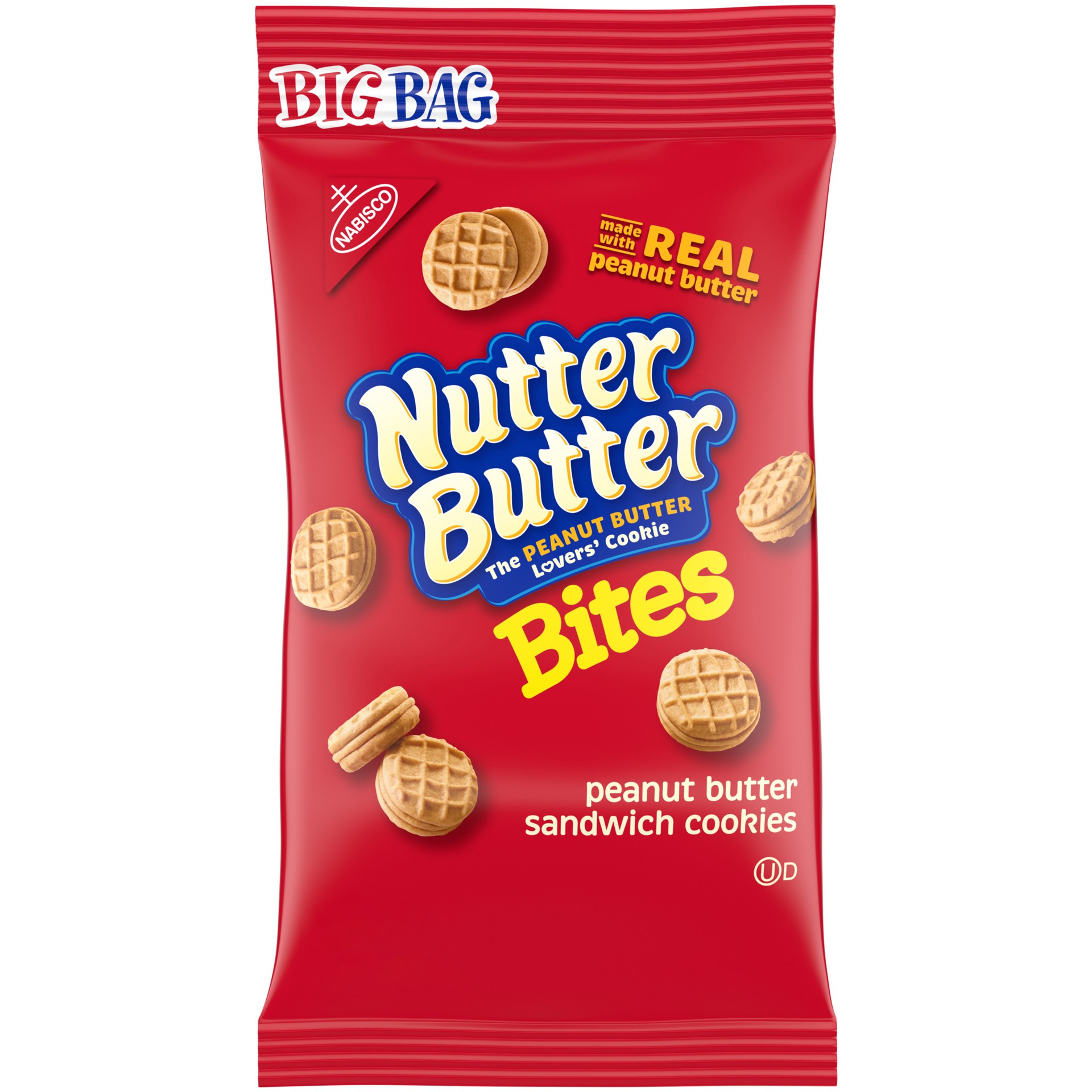 slide 1 of 9, Nutter Butter Bites Peanut Butter Sandwich Cookies, Big Bag, 3 oz, 3 oz