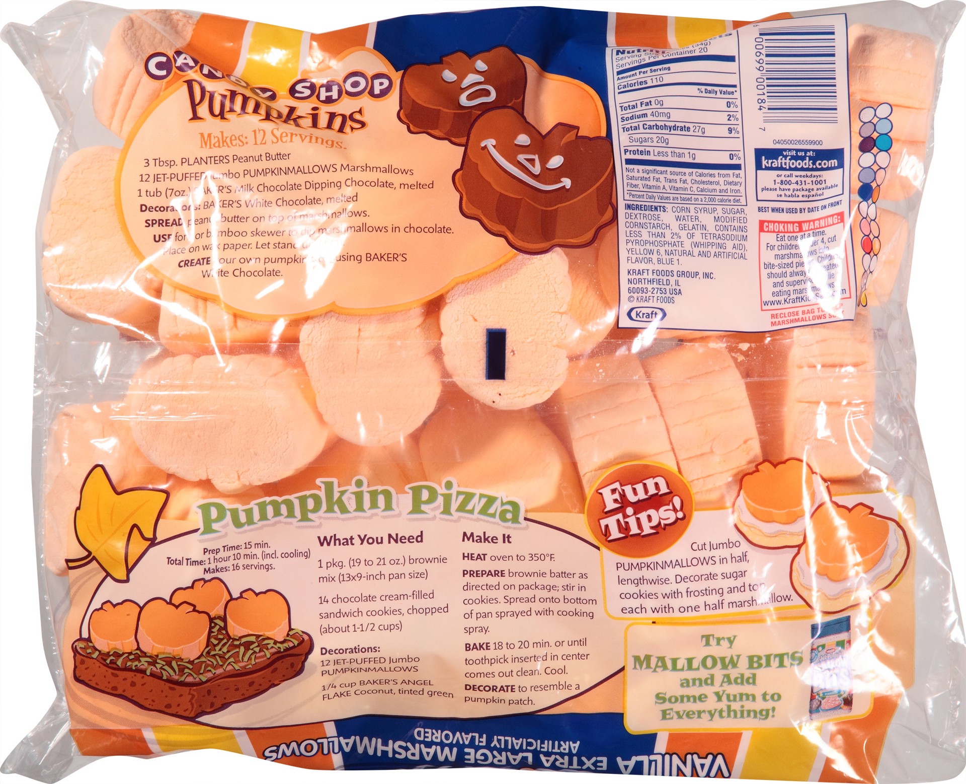 slide 4 of 5, Jet-Puffed Jumbo Mallows Pumpkin Marshmallows, 24 oz Wrapper, 1.5 lb