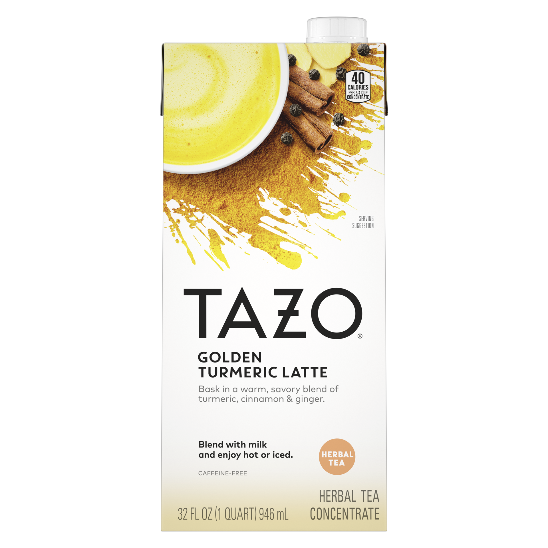 slide 1 of 3, TAZO Tea Concentrate Golden Turmeric Latte, 32 oz, 32 oz