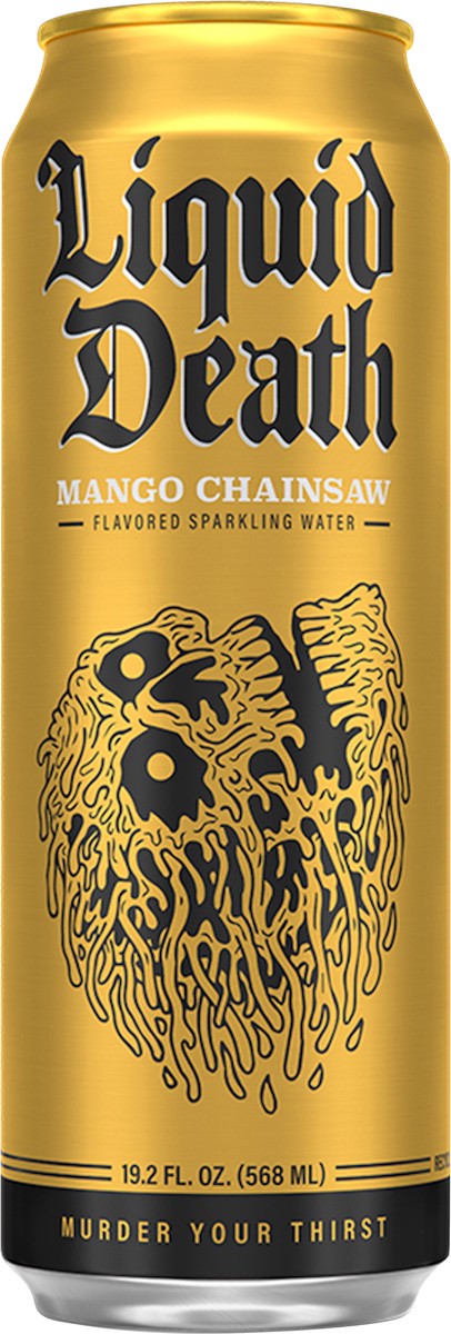 slide 3 of 9, Liquid Death Sparkling Water, Mango Chainsaw 19.2 oz King Size Can, 19.2 oz