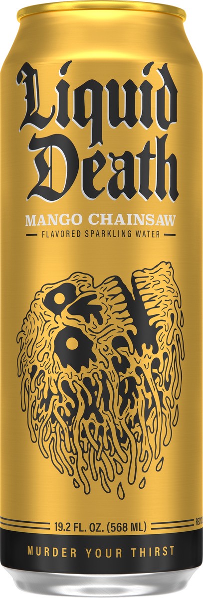 slide 4 of 9, Liquid Death Sparkling Water, Mango Chainsaw 19.2 oz King Size Can, 19.2 oz