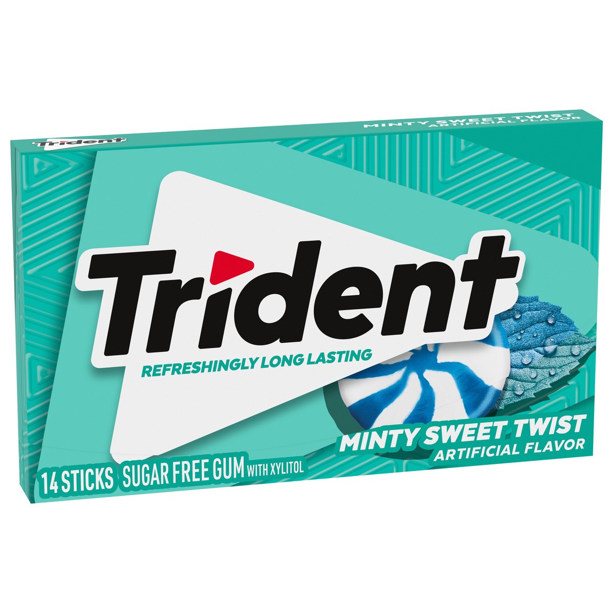 slide 13 of 13, Trident Minty Sweet Twist Sugar Free Gum, 14 Piece Pack, 0.94 oz