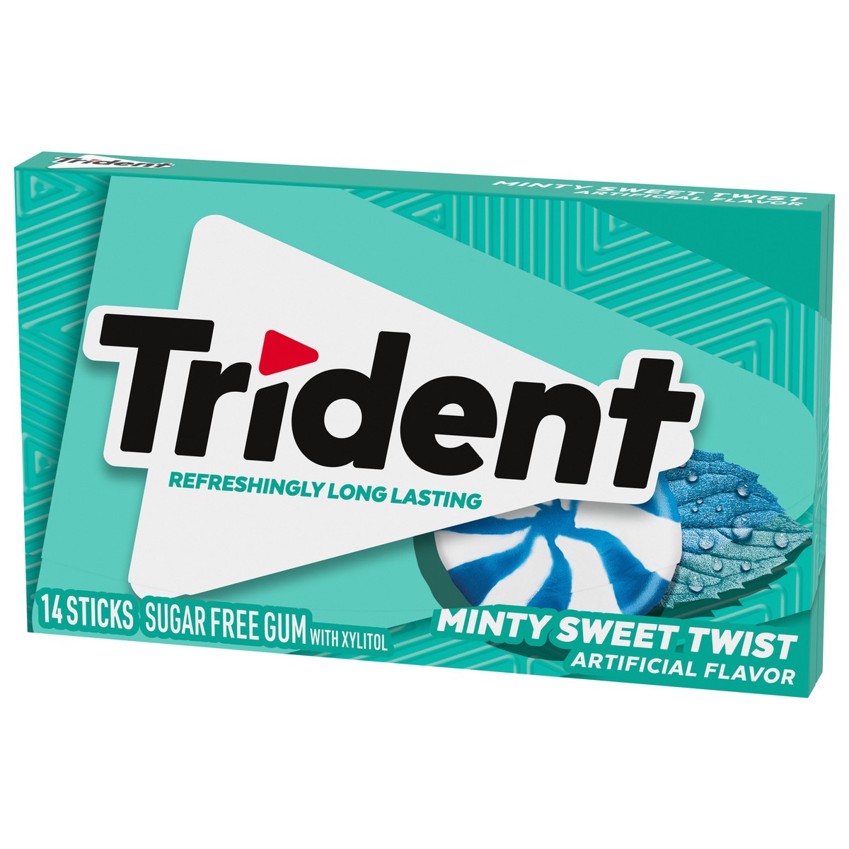 slide 7 of 13, Trident Minty Sweet Twist Sugar Free Gum, 14 Piece Pack, 0.94 oz