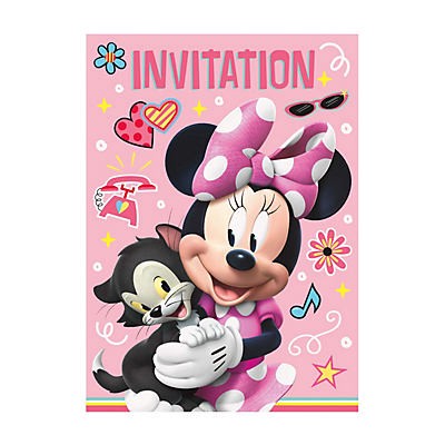 slide 1 of 6, Unique Industries Minnie Mouse Invitations, 8 ct