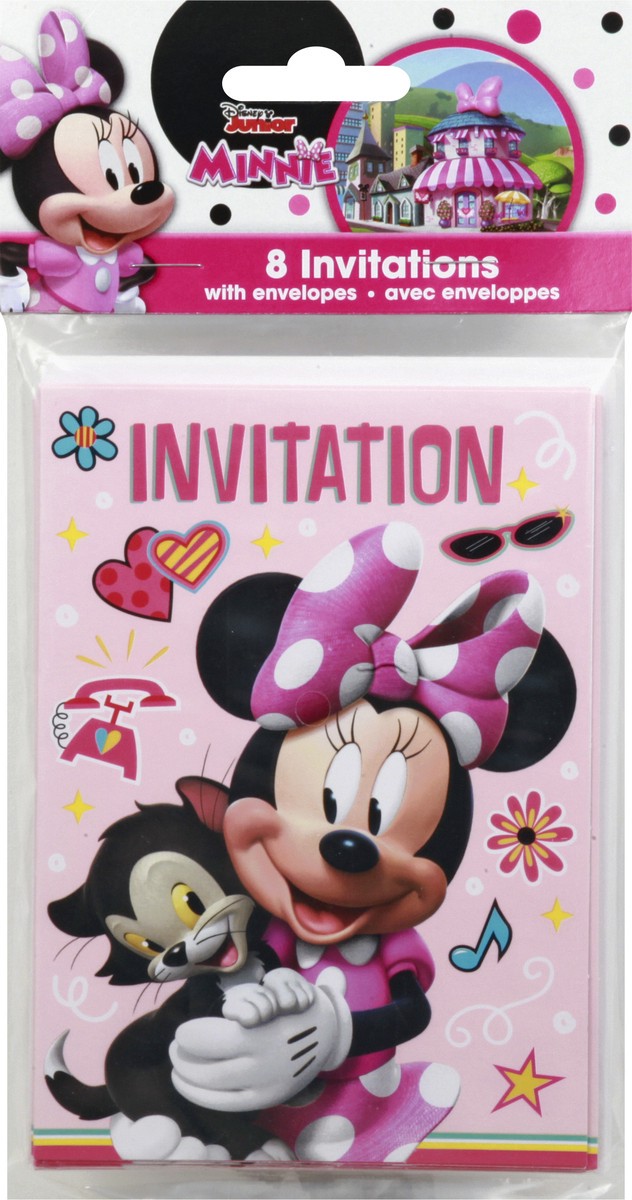 slide 4 of 6, Unique Industries Minnie Mouse Invitations, 8 ct