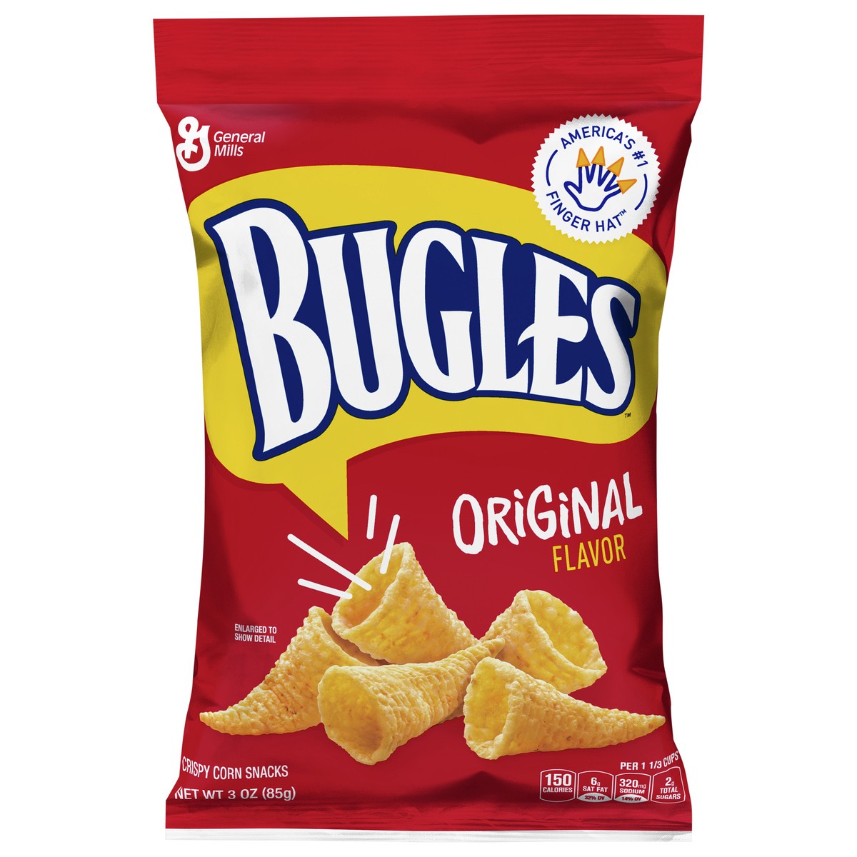 slide 1 of 11, Bugles Crispy Corn Snacks, Original Flavor, Snack Bag, 3 oz, 3 oz