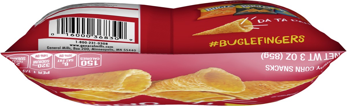 slide 10 of 11, Bugles Crispy Corn Snacks, Original Flavor, Snack Bag, 3 oz, 3 oz