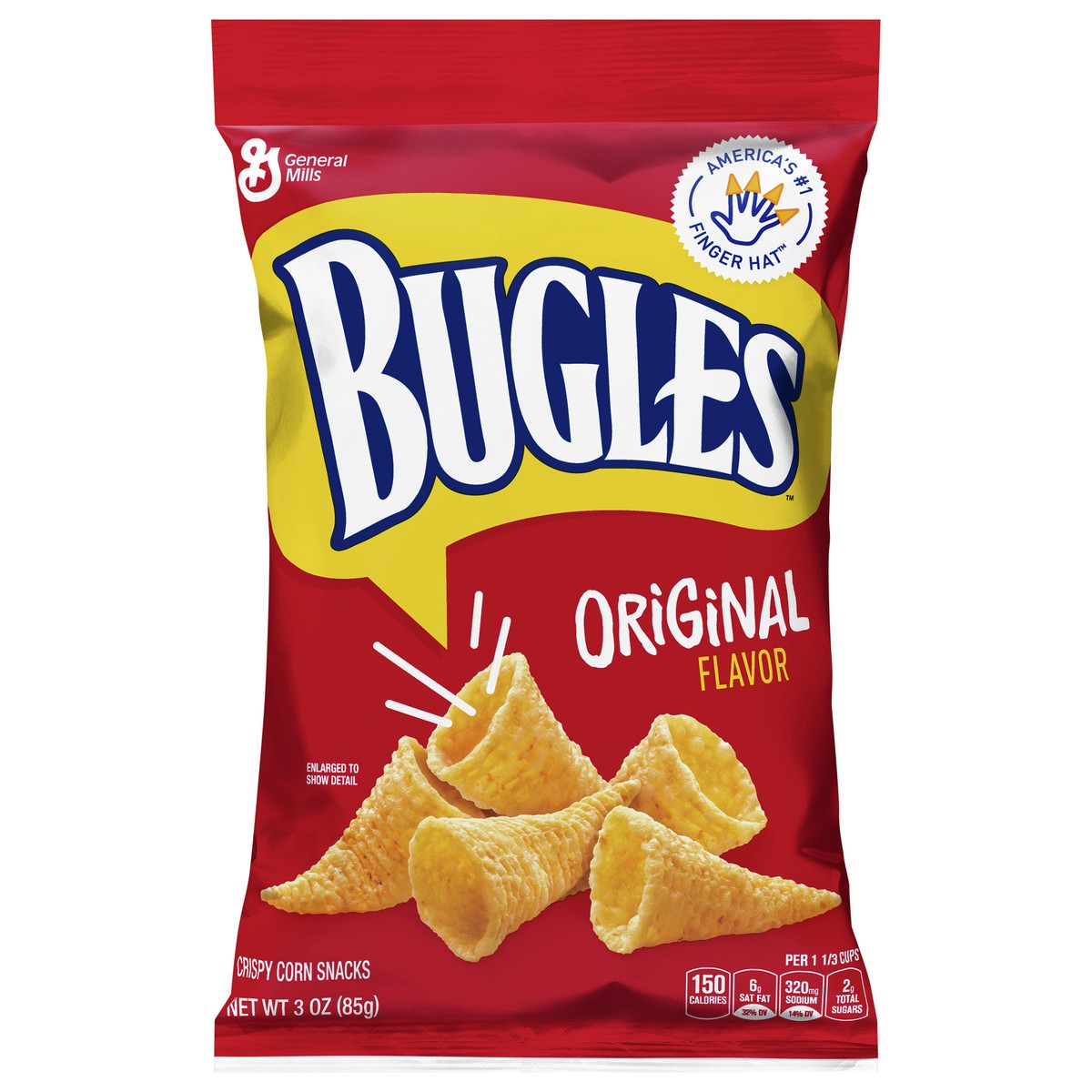 slide 11 of 11, Bugles Crispy Corn Snacks, Original Flavor, Snack Bag, 3 oz, 3 oz