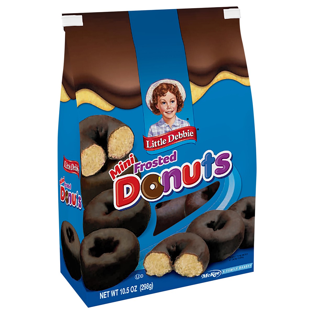 slide 9 of 13, Little Debbie Frosted Bagged Mini Donuts, 10.5 oz