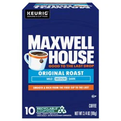 Maxwell House Original Roast Medium Roast K-Cup Coffee Pods, 10 ct Box