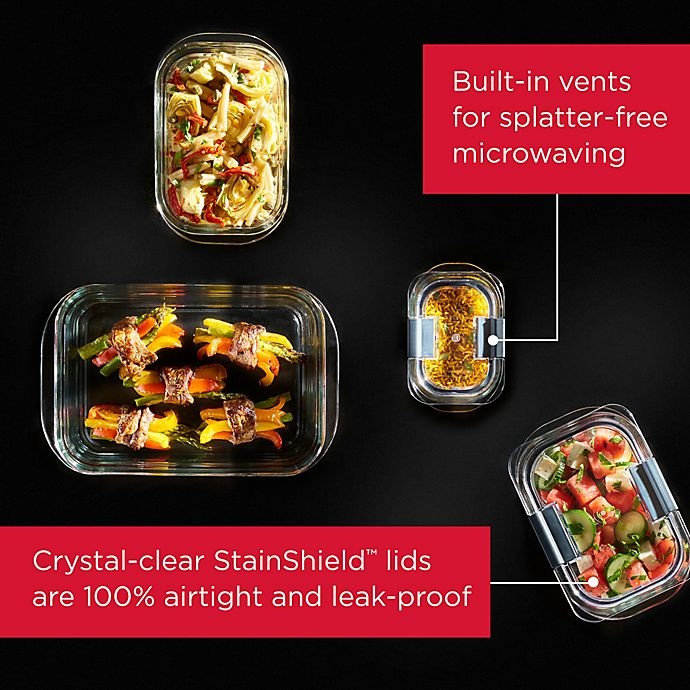 slide 5 of 5, Rubbermaid Brilliance Glass Storage Containers Set, 10 ct
