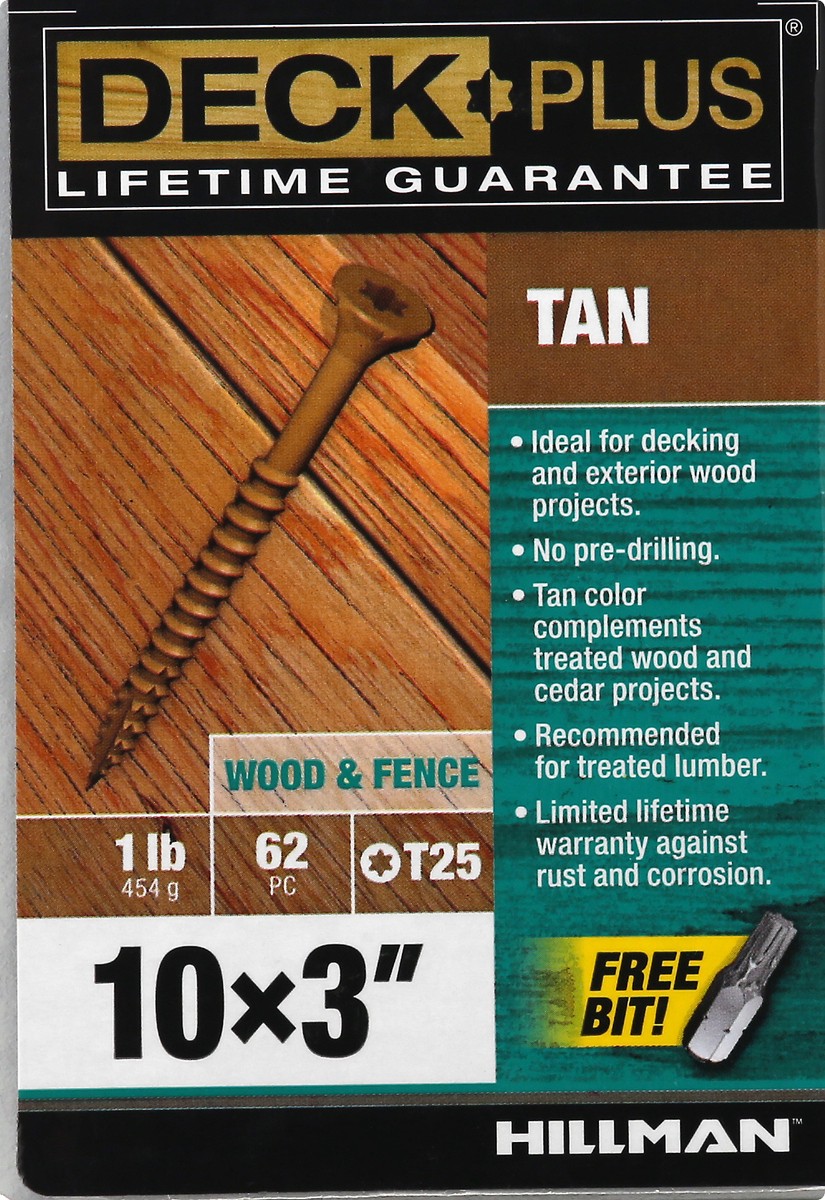 slide 1 of 10, Deck Plus Wood & Fence Tan Screws 62 ea, 62 ct