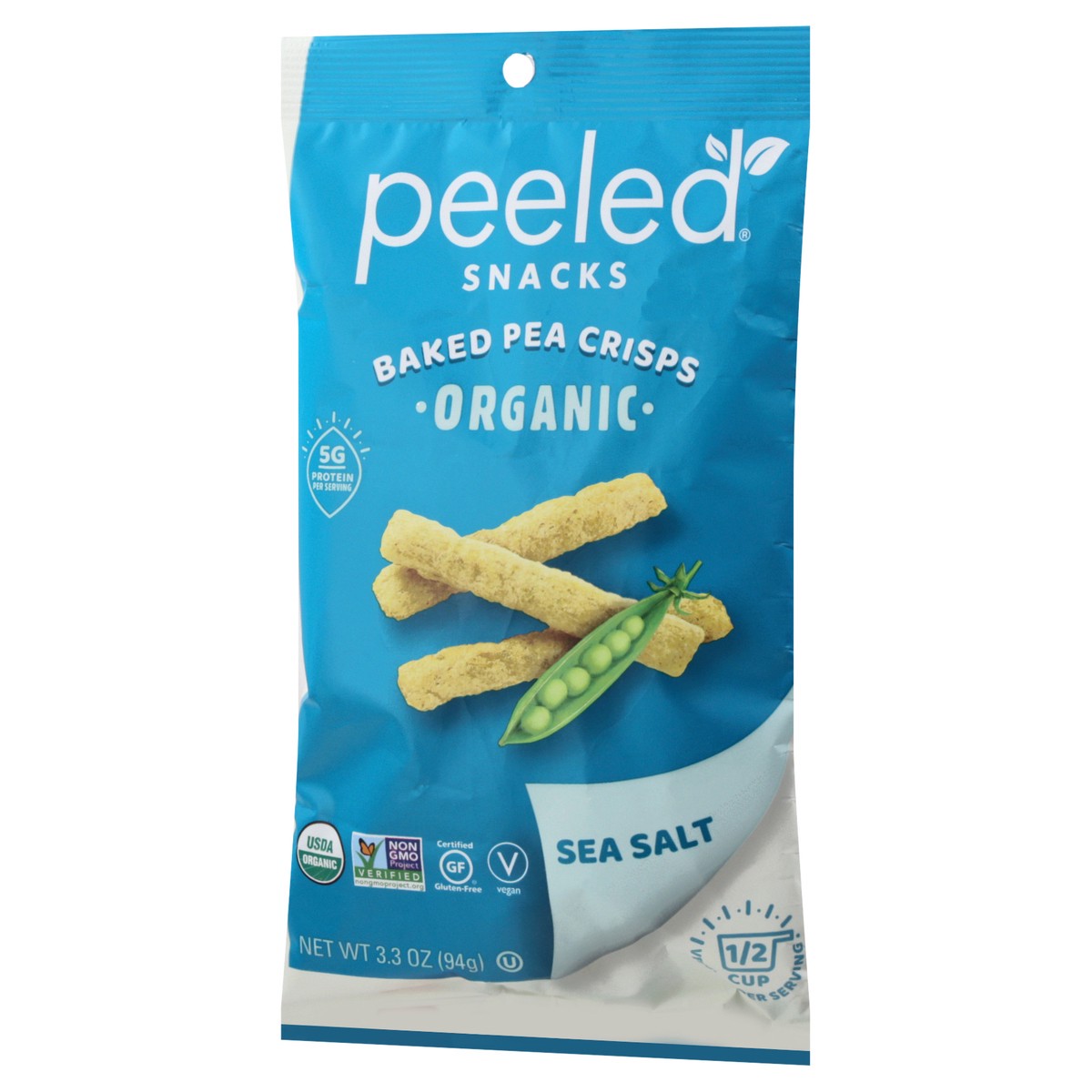 slide 3 of 9, Peeled Snacks Organic Sea Salt Baked Pea Crisps 3.3 oz, 3.3 oz