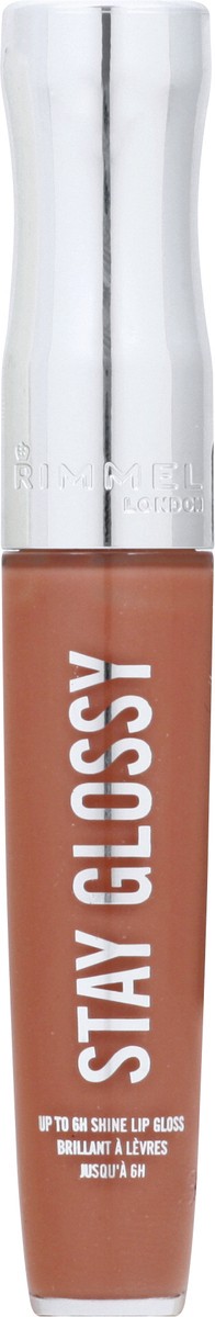 slide 2 of 9, COTY RIMMEL LONDON Rimmel Stay Glossy Lip Gloss - Non-Sticky and Lightweight Formula for Lip Color and Shine - 133 Bare Minimum, .18oz, 0.18 oz