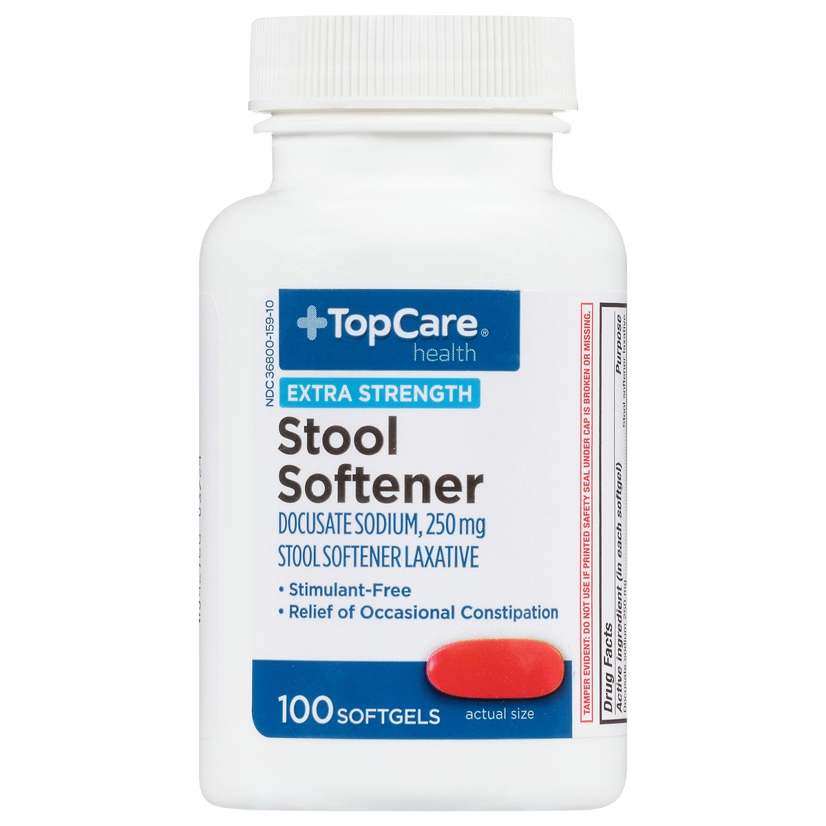 slide 8 of 8, TopCare Stool Softener Docusate Sodium, Softgels-Topcare, 100 ct