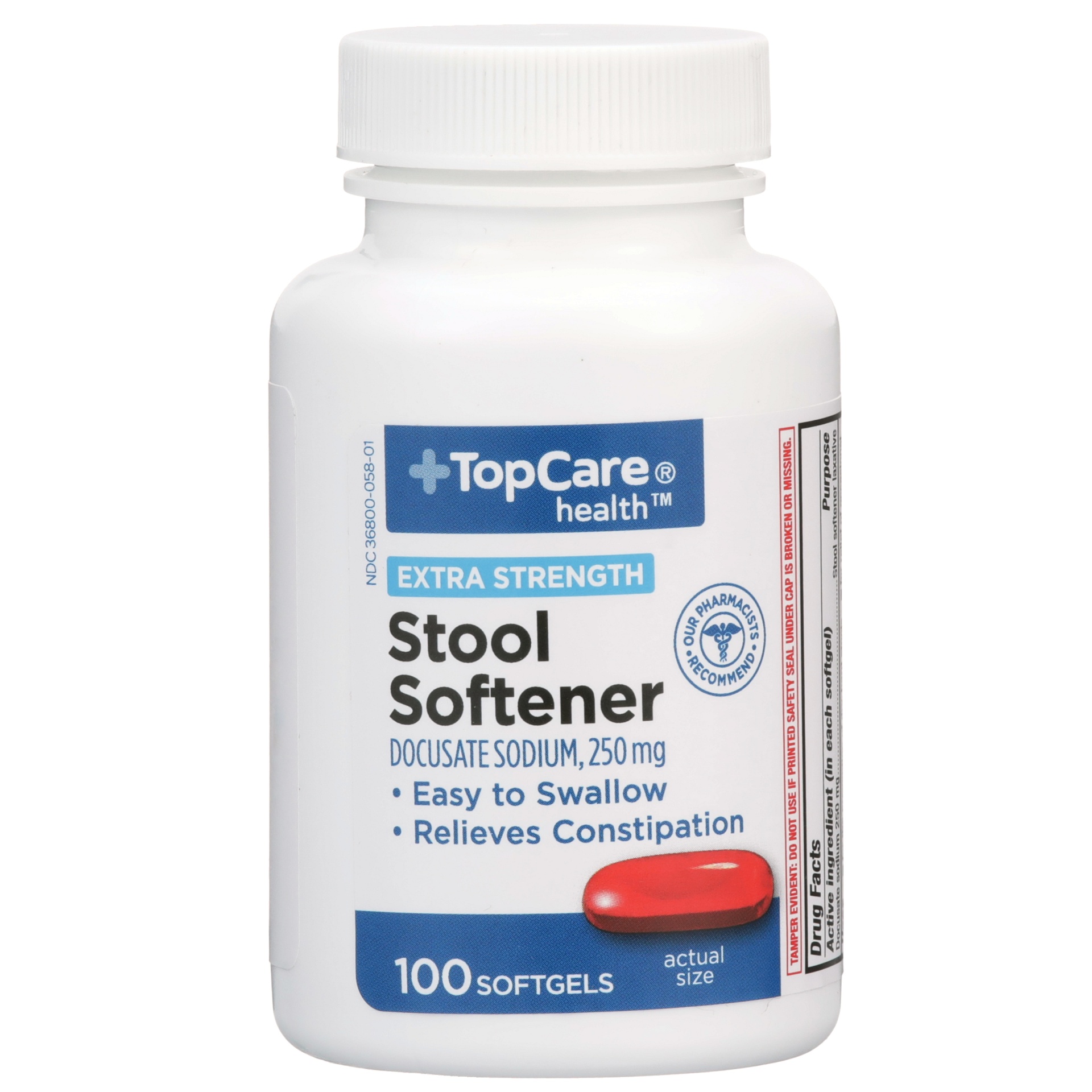 Topcare extra strength stool softener softgels 100 ct shipt
