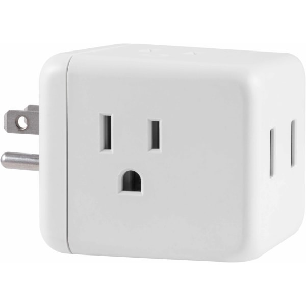 slide 1 of 6, Ativa 3-Outlet/2-Usb Surge Protector Cube Tap, White, 57910, 1 ct