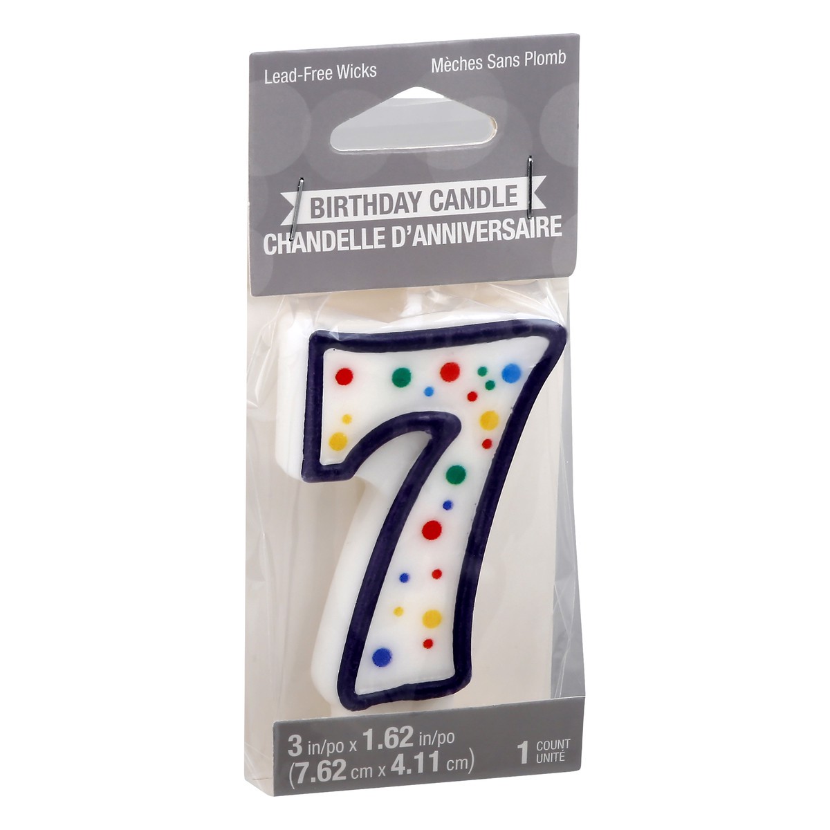 slide 2 of 9, Creative Converting Polka Dots 3 Inch Birthday Candle 1 ea, 1 ct