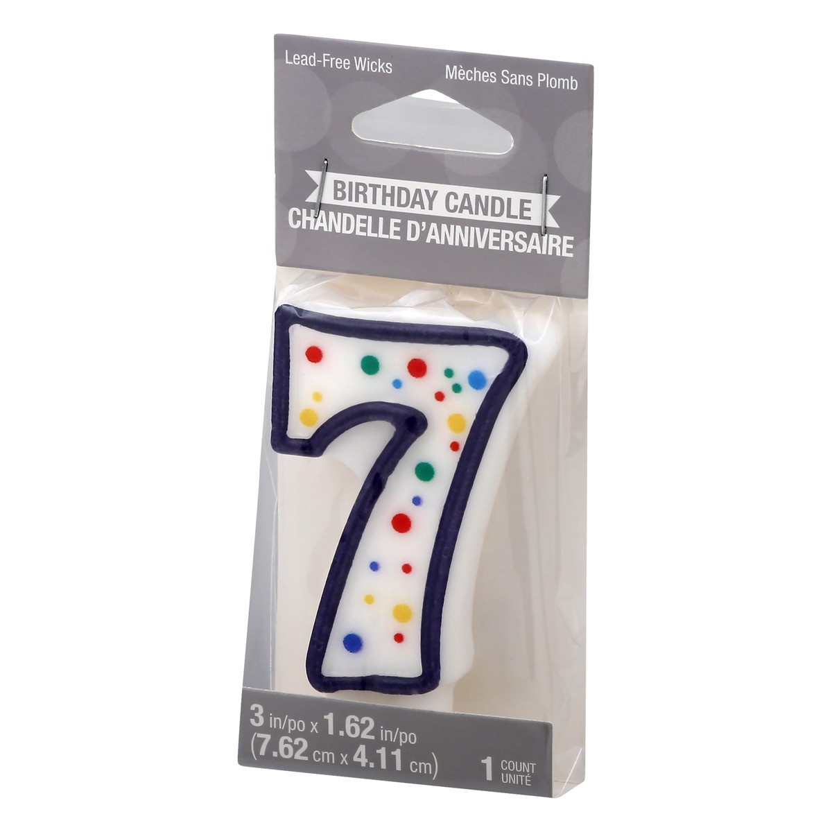 slide 3 of 9, Creative Converting Polka Dots 3 Inch Birthday Candle 1 ea, 1 ct