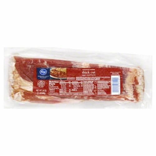 slide 1 of 1, Kroger Hardwood Smoked Thick Cut Bacon, 24 oz