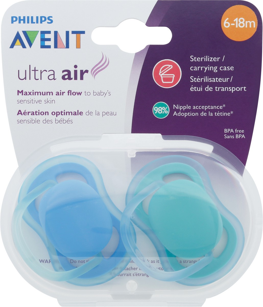 slide 7 of 9, Philips Avent Ultra Air Pacifier, 6-18 months, various colors, 2 pack, SCF244/23, 2 ct