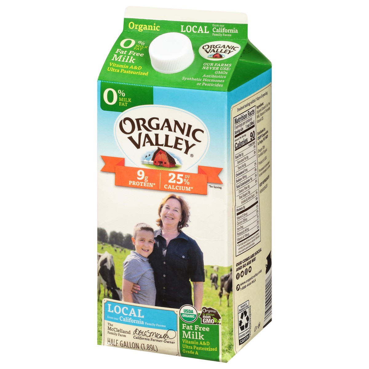 slide 7 of 12, ORGANIC VALLEY Skim (Fat Free) Organic Milk - Ultra Pasteurized, 64 oz, 64 oz