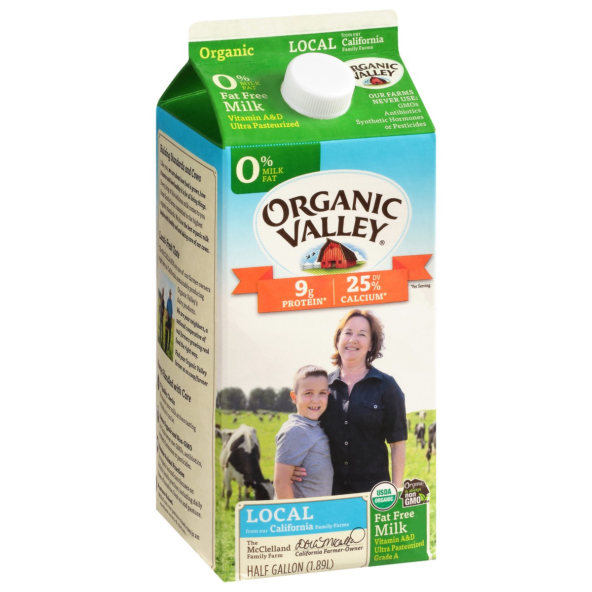 slide 11 of 12, ORGANIC VALLEY Skim (Fat Free) Organic Milk - Ultra Pasteurized, 64 oz, 64 oz