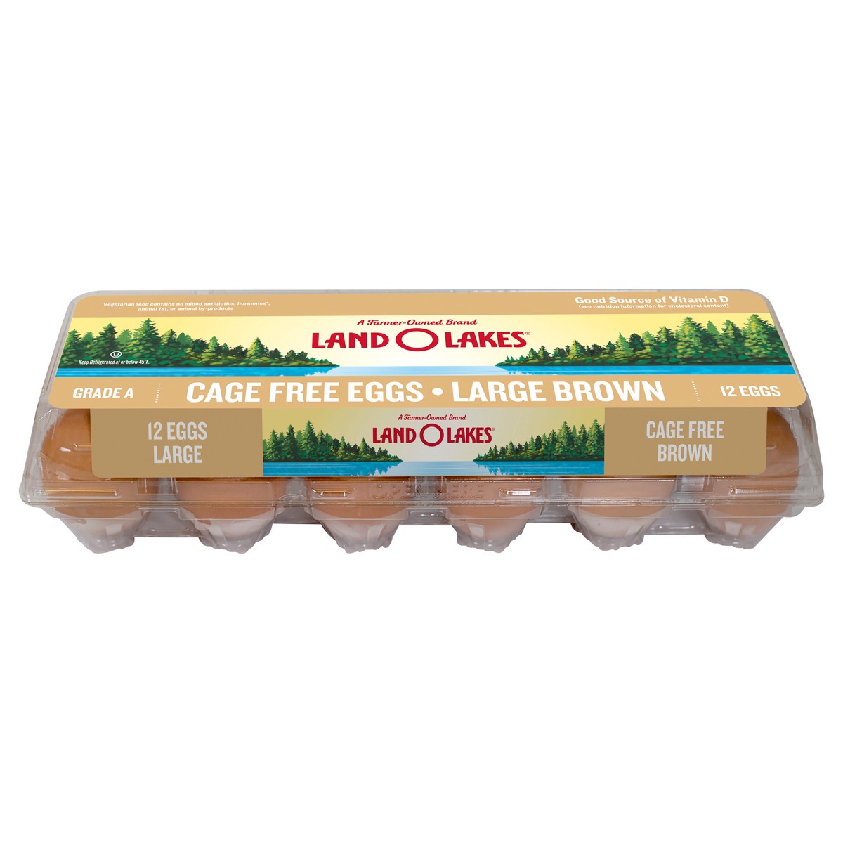 slide 1 of 13, Land O'Lakes Large Brown Cage Free Eggs, 12 Count, 12 ct