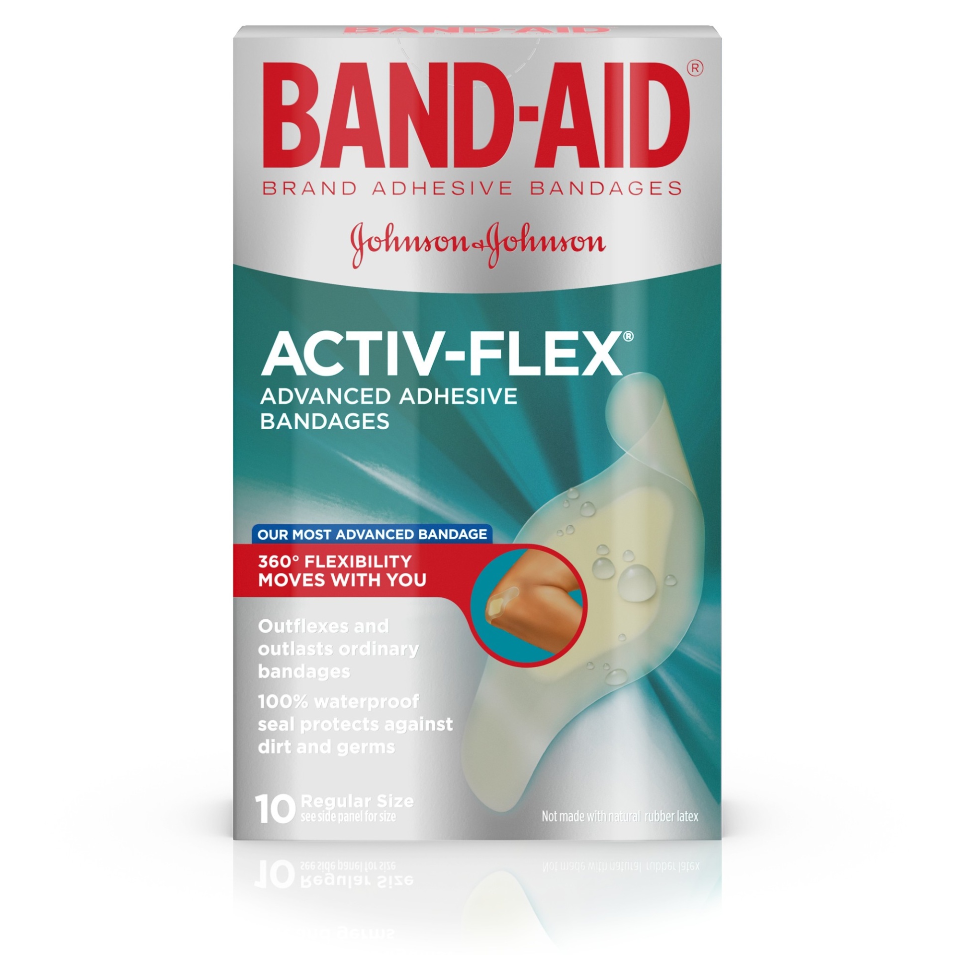slide 1 of 1, Band-Aid Brand Activ-Flex Adhesive Bandages for an Active Lifestyle, 10 ct