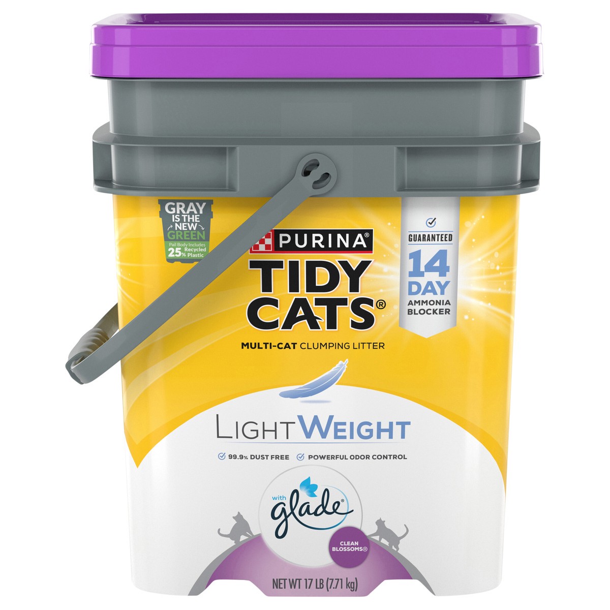 slide 1 of 8, Tidy Cats Lightweight with Glade Tough Odor Solutions Clean Blossoms Clumping Litter, 17 lb