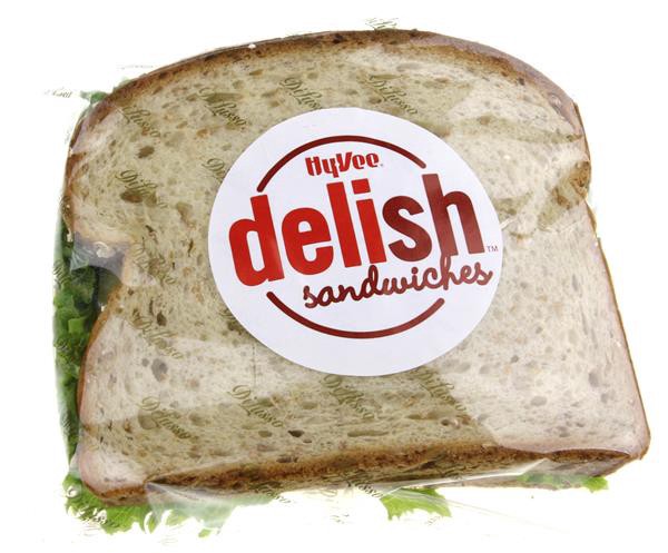 slide 1 of 1, Hy-Vee Delish Sandwiches Smoked Ham & Provolone Harvester, 5 oz