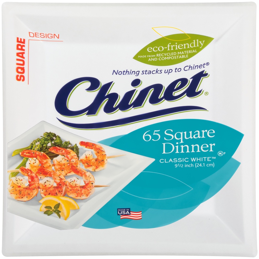 slide 1 of 4, Chinet Square Dinner Plate, 65 ct