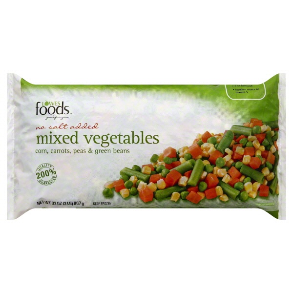 slide 1 of 1, Lowes Foods Mixed Vegetables No Salt Large, 32 oz