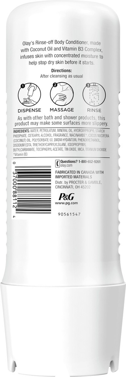 slide 5 of 6, Olay Rinse-off Body Conditioner with Coconut Oil, 8 fl oz, 8 fl oz