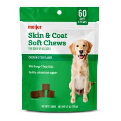 Meijer Dog Skin & Coat, Chicken and Fish Flavor, 60 Soft Chews
