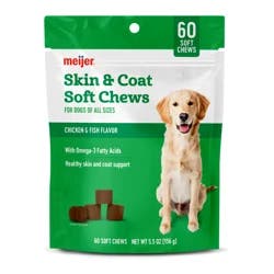 Meijer Dog Skin & Coat, Chicken and Fish Flavor, 60 Soft Chews