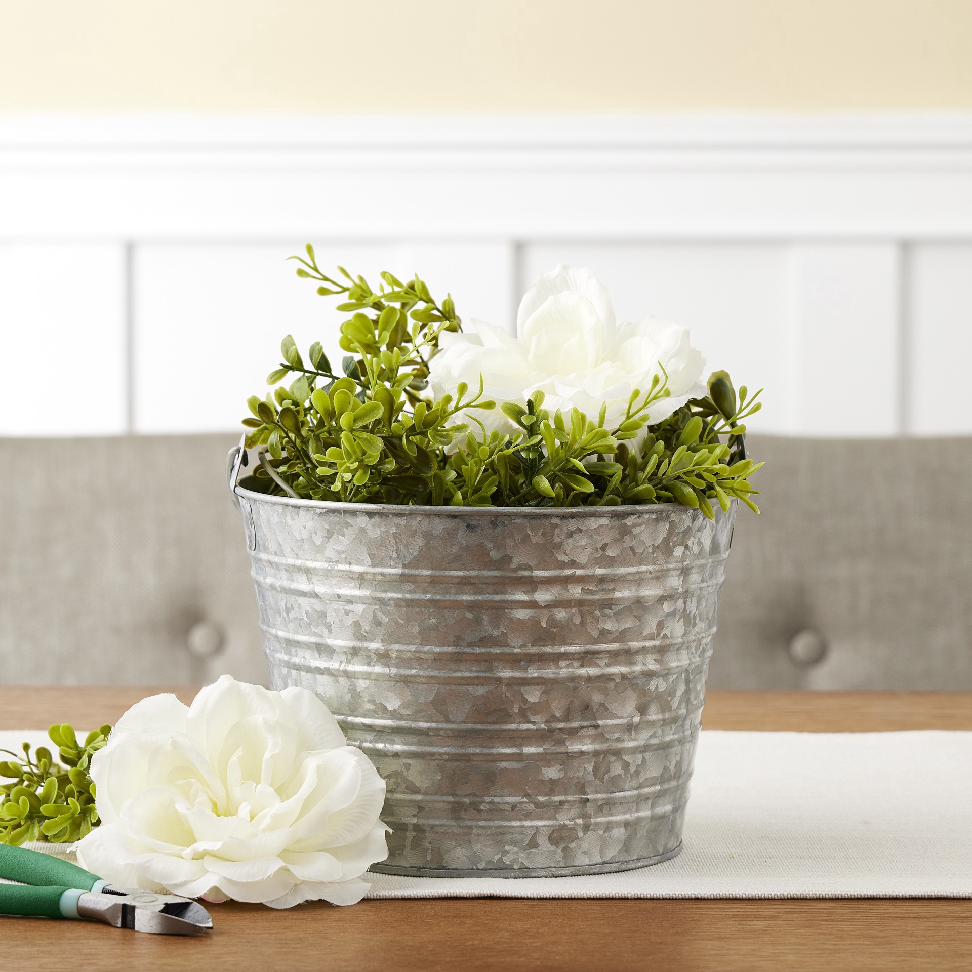 slide 3 of 3, 8" Galvanized Pail By Ashland, 7.95 in x 7.95 in x 5.9 in