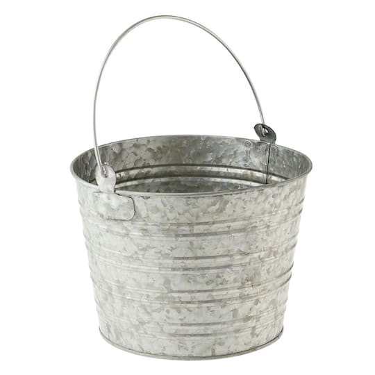 slide 1 of 3, 8" Galvanized Pail By Ashland, 7.95 in x 7.95 in x 5.9 in