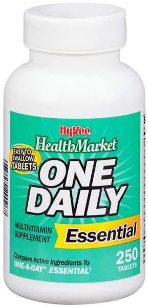 slide 1 of 1, Hy-Vee HealthMarket One Daily Essential Multivitamin Supplement Tablets, 250 ct