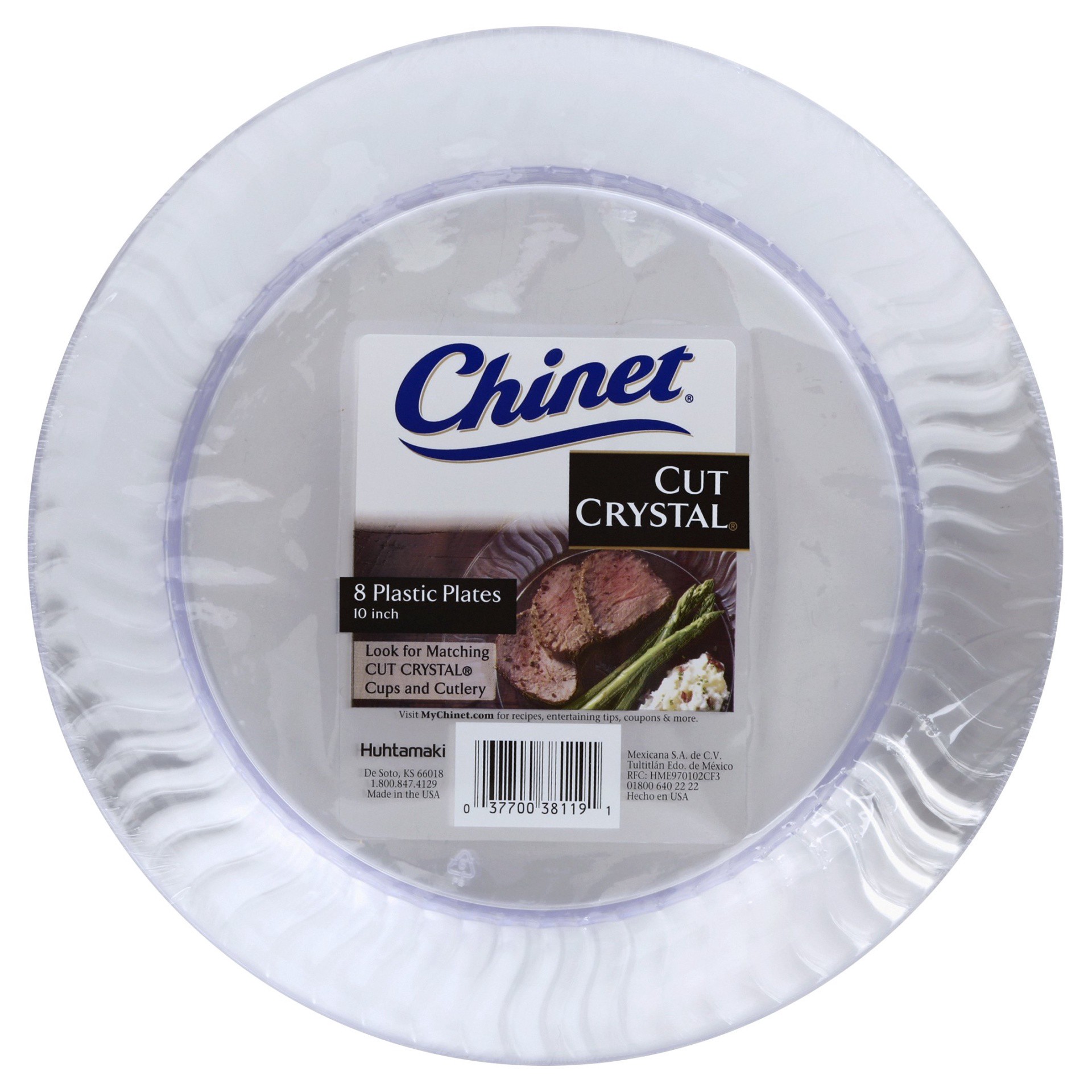 slide 1 of 4, Chinet 10" Plastic Plates, 8 ct