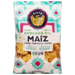 Siete Corn Tortilla Chips, Sea Salt, Totopos