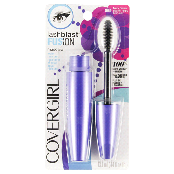 slide 1 of 2, CoverGirl LashBlastFusion Black Brown 895 Volume + Length Water Resistant Mascara, 1 ct