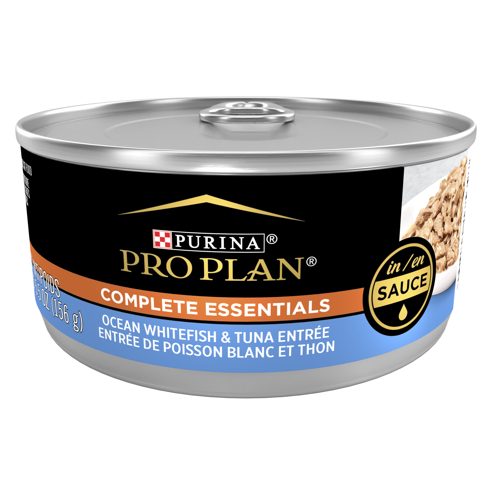 slide 1 of 2, Pro Plan Purina Pro Plan Gravy, High Protein Wet Cat Food, Complete Essentials Ocean Whitefish and Tuna Entree in Sauce, 5.5 oz