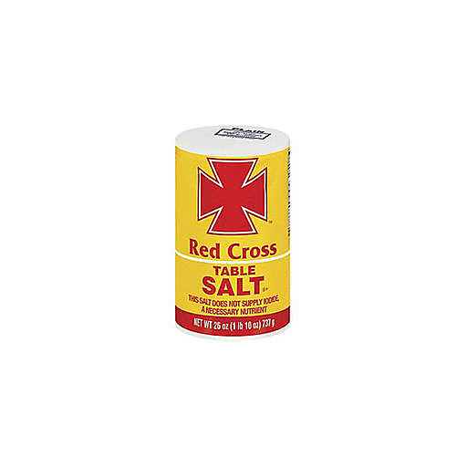 slide 1 of 1, Red Cross Plain Table Salt, 26 oz