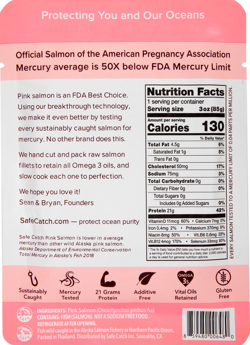 slide 5 of 9, Safe Catch No Salt Added Skinless & Boneless Pink Salmon 3 oz, 3 oz