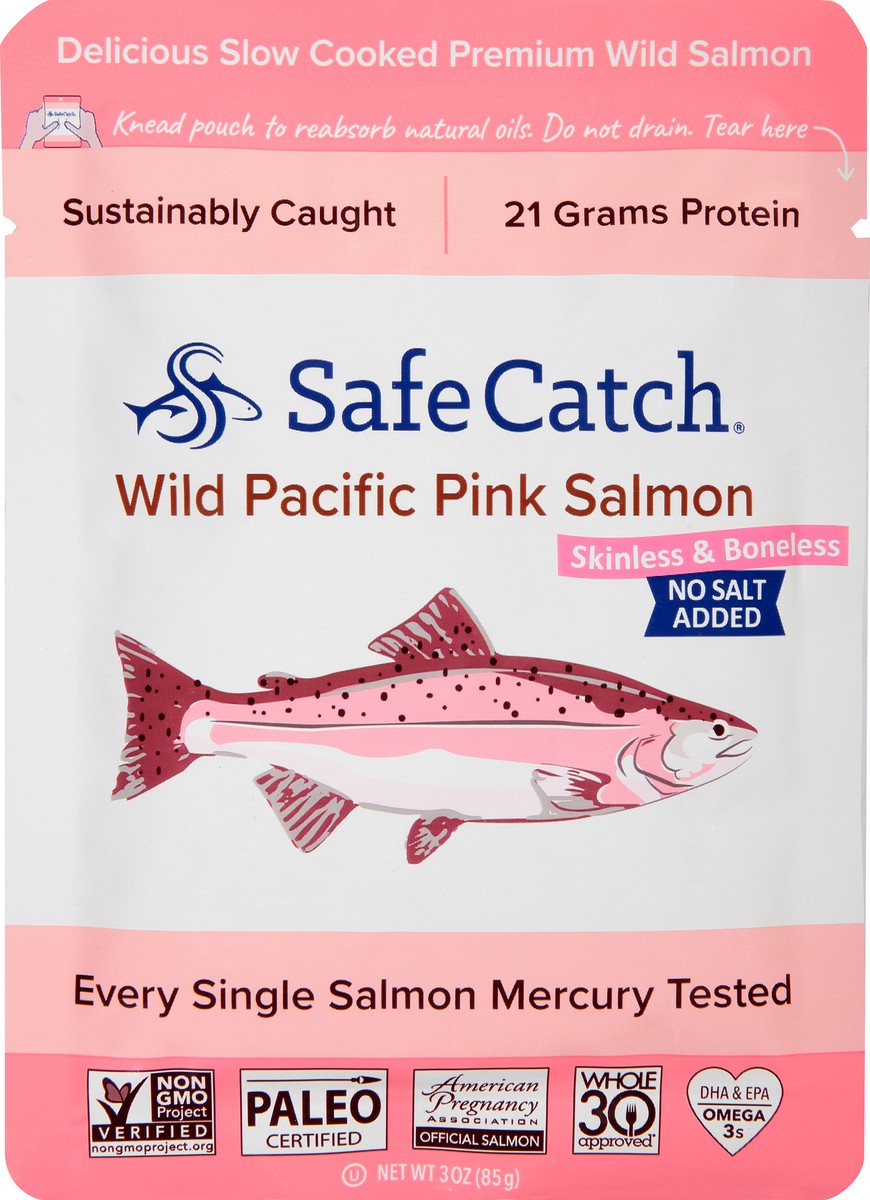 slide 6 of 9, Safe Catch No Salt Added Skinless & Boneless Pink Salmon 3 oz, 3 oz