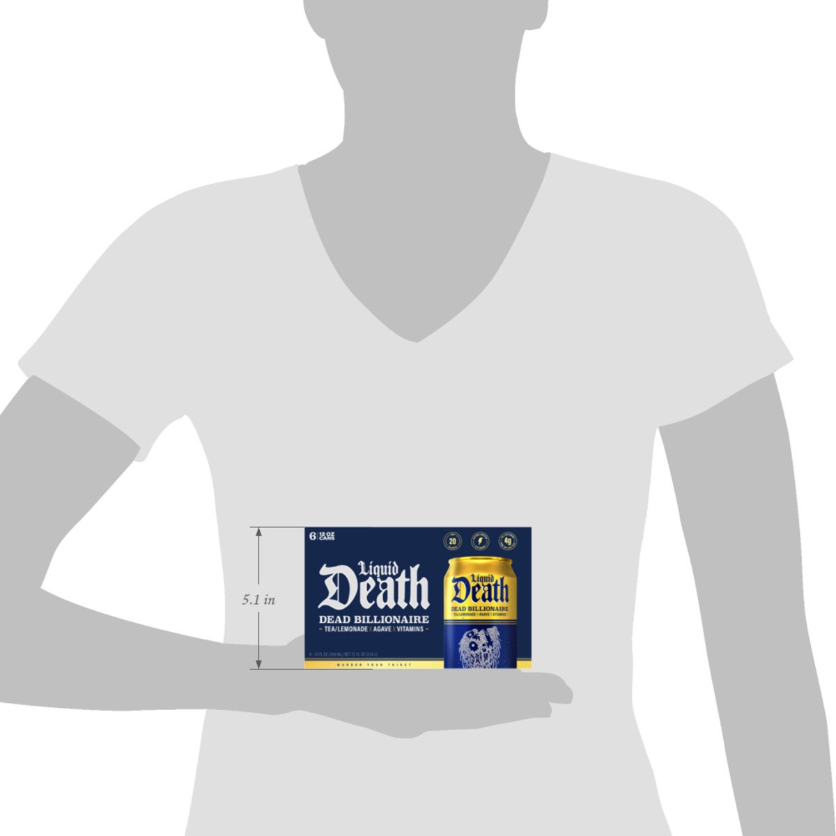 slide 4 of 9, Liquid Death, Dead Billionaire Iced Tea, Half Lemonade Half Black Tea, 6 ct