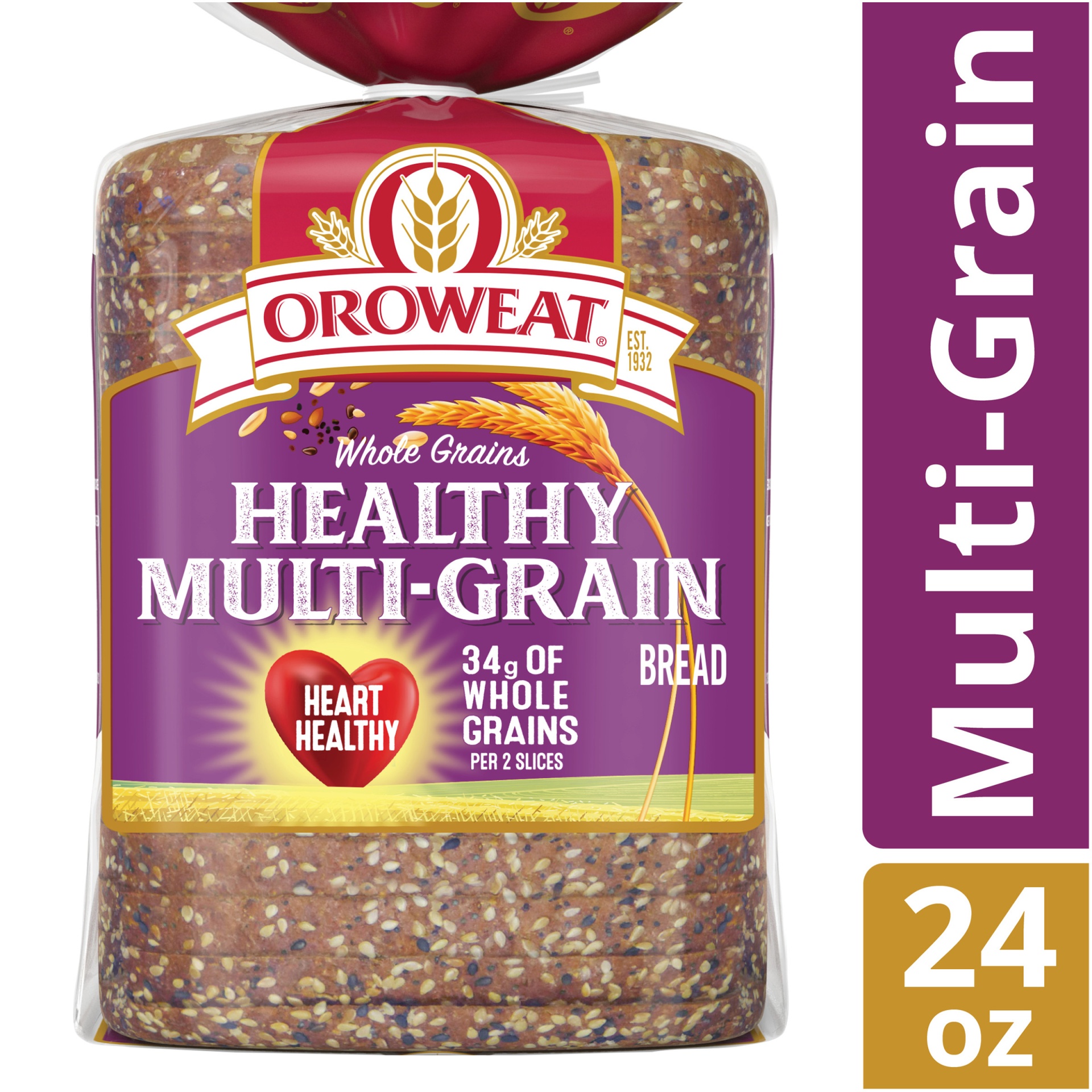 slide 1 of 8, Oroweat Whole Grains Healthy Multi-Grain Bread, 24 oz