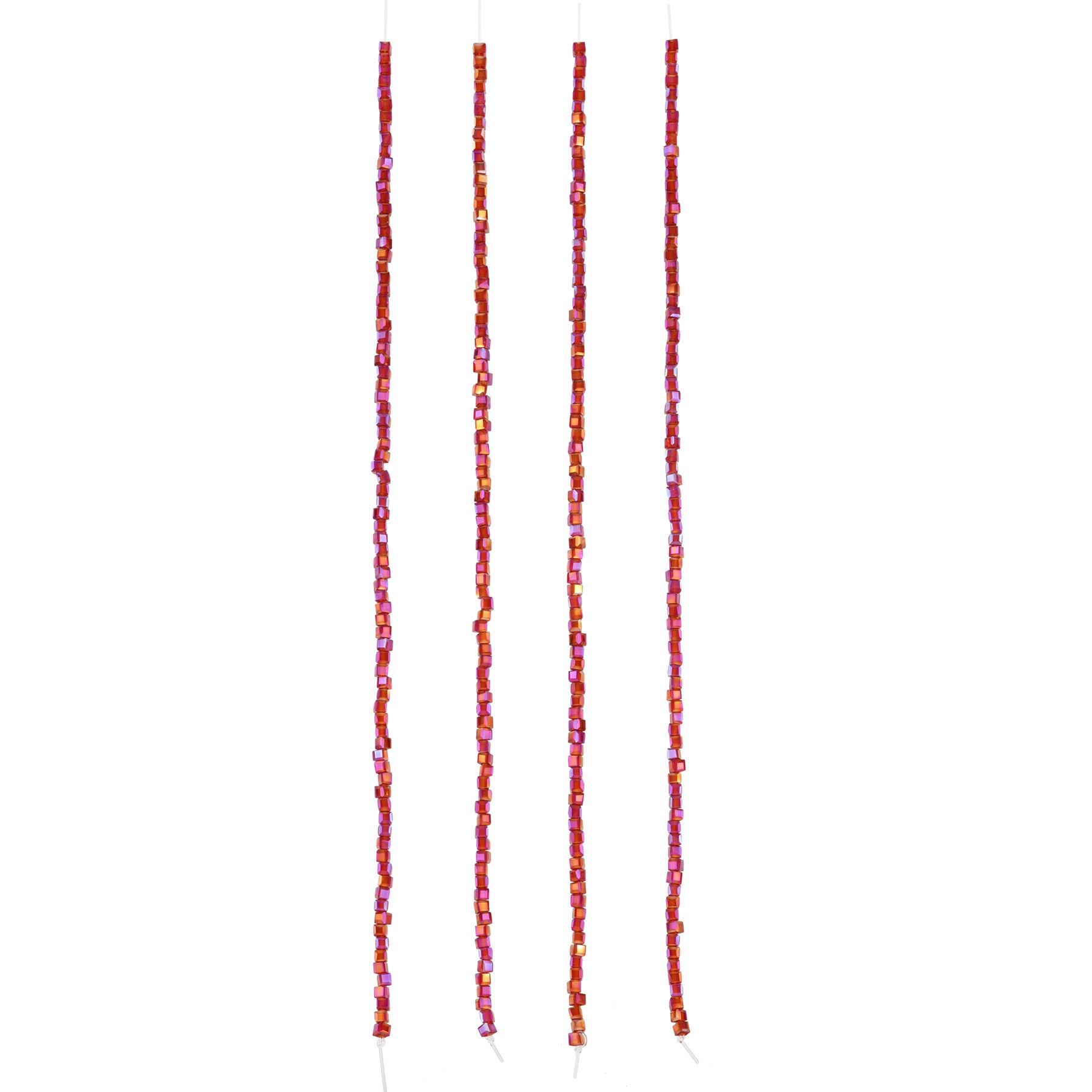 slide 2 of 3, Red Faceted Glass Cube Beads, 2mm By Bead Landing, 2mm